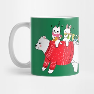 Winter Polar Bear Cartoon Mug